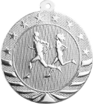 silver cross country or marathon medal in the Starbrite style