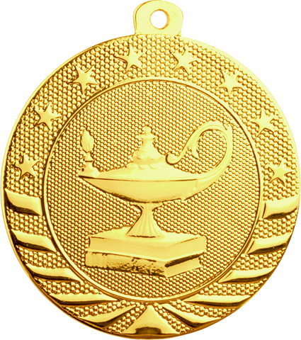 gold lamp of knowledge medal in the Starbrite style