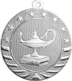 silver lamp of knowledge medal in the Starbrite style