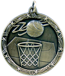 gold basketball medal in the Shooting Star style