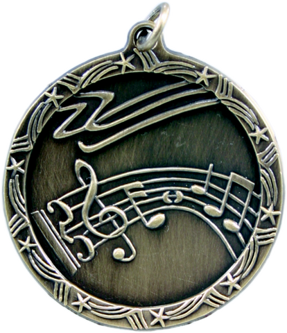 gold music medal in the Shooting Star style