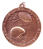 bronze football medal in the Shooting Star style