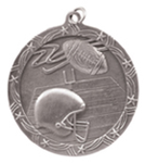 silver football medal in the Shooting Star style