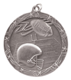 silver football medal in the Shooting Star style