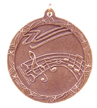 bronze music medal in the Shooting Star style
