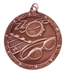 bronze swimming medal in the Shooting Star style