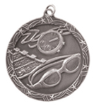 silver swimming medal in the Shooting Star style