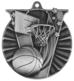 silver basketball medal in the V-Series style