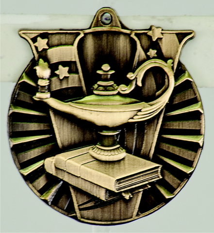 gold lamp of knowledge medal in the V-Series style