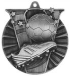 silver soccer (futbol) medal in the V-Series style